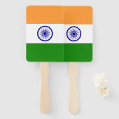 Set van hand fan met vlag van India Handwaaier (Voorkant en achterkant)