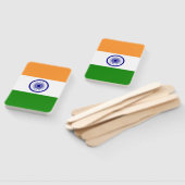 Set van hand fan met vlag van India Handwaaier (Niet-gemonteerd)