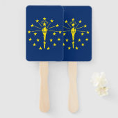 Set van hand fan met vlag van Indiana State, USA Handwaaier (Voorkant en achterkant)