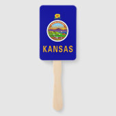 Set van hand fan met vlag van Kansas State, USA Handwaaier (Achterkant)