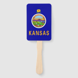Set van hand fan met vlag van Kansas State, USA Handwaaier