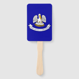Set van hand fan met vlag van Louisiana State, USA Handwaaier
