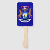 Set van hand fan met vlag van Michigan, USA Handwaaier (Voorkant)