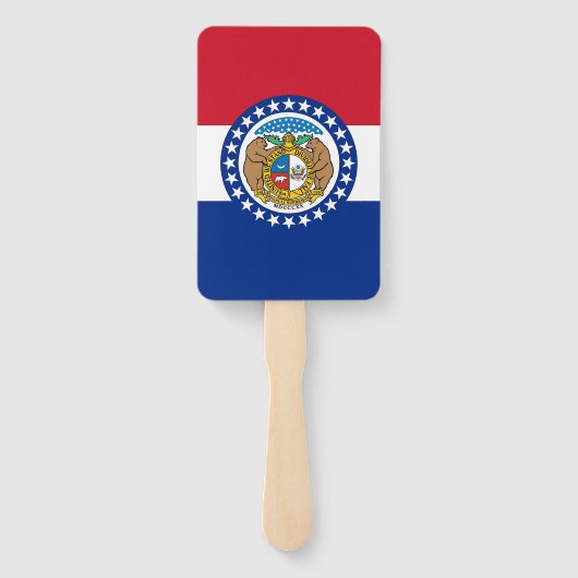 Set van hand fan met vlag van Missouri, USA Handwaaier (Achterkant)