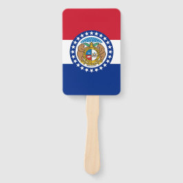 Set van hand fan met vlag van Missouri, USA Handwaaier