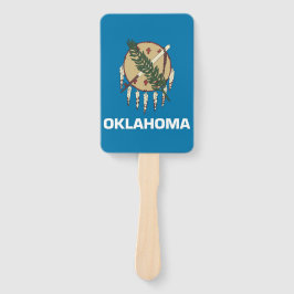 Set van hand fan met vlag van Oklahoma State, USA Handwaaier