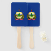 Set van hand fan met vlag van Vermont, USA Handwaaier (Voorkant en achterkant)