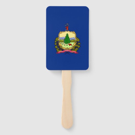 Set van hand fan met vlag van Vermont, USA Handwaaier (Achterkant)