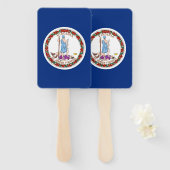 Set van hand fan met vlag van Virginia, USA Handwaaier (Voorkant en achterkant)