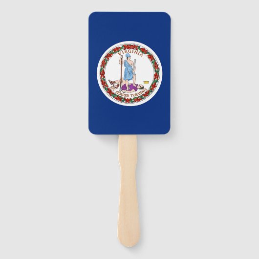 Set van hand fan met vlag van Virginia, USA Handwaaier (Achterkant)