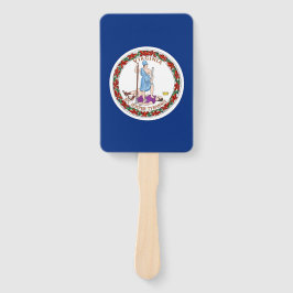 Set van hand fan met vlag van Virginia, USA Handwaaier