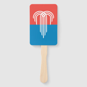 Set van hand fans met vlag van Kansas City, Vereni Handwaaier