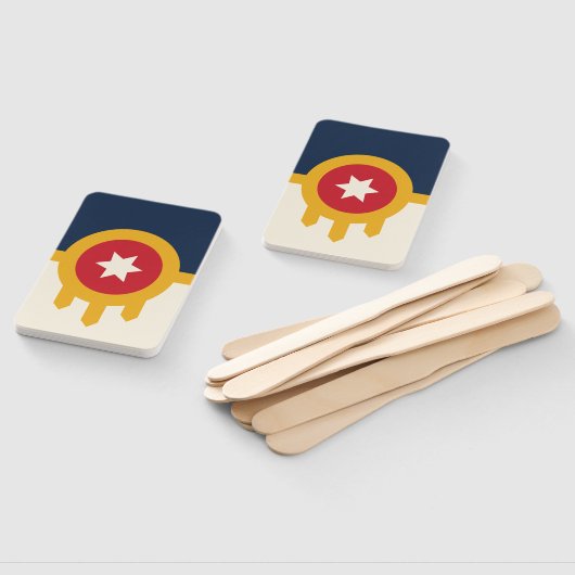 Set van hand fans met vlag van Tulsa, Oklahoma Handwaaier (Niet-gemonteerd)