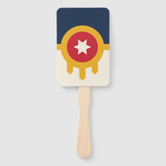 Set van hand fans met vlag van Tulsa, Oklahoma Handwaaier (Voorkant)