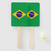 Set van hand ventilator met vlag van Brazilië Handwaaier (Voorkant en achterkant)