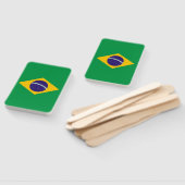 Set van hand ventilator met vlag van Brazilië Handwaaier (Niet-gemonteerd)