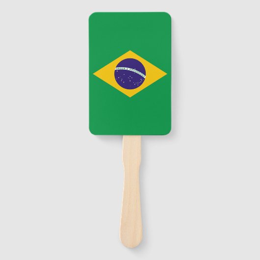 Set van hand ventilator met vlag van Brazilië Handwaaier (Voorkant)