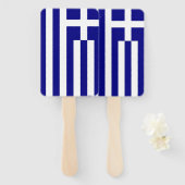 Set van hand ventilator met vlag van Griekenland Handwaaier (Voorkant en achterkant)