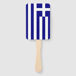 Set van hand ventilator met vlag van Griekenland Handwaaier