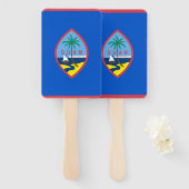Set van hand ventilator met vlag van Guam, USA Handwaaier (Voorkant en achterkant)