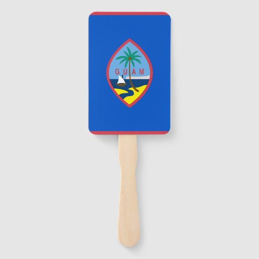 Set van hand ventilator met vlag van Guam, USA Handwaaier (Achterkant)