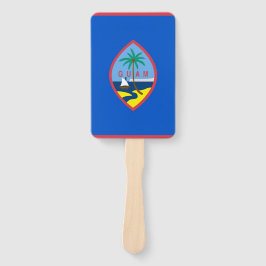 Set van hand ventilator met vlag van Guam, USA Handwaaier