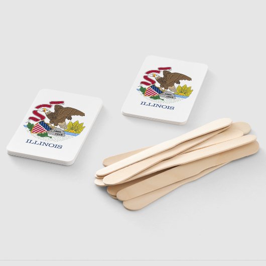 Set van hand ventilator met vlag van Illinois Stat Handwaaier (Niet-gemonteerd)