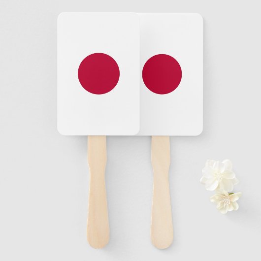 Set van hand ventilator met vlag van Japan Handwaaier (Voorkant en achterkant)