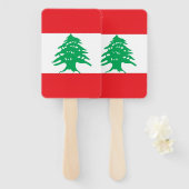 Set van hand ventilator met vlag van Libanon Handwaaier (Voorkant en achterkant)