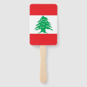 Set van hand ventilator met vlag van Libanon Handwaaier (Achterkant)