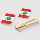 Set van hand ventilator met vlag van Libanon Handwaaier (Niet-gemonteerd)