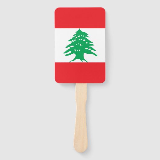 Set van hand ventilator met vlag van Libanon Handwaaier (Voorkant)