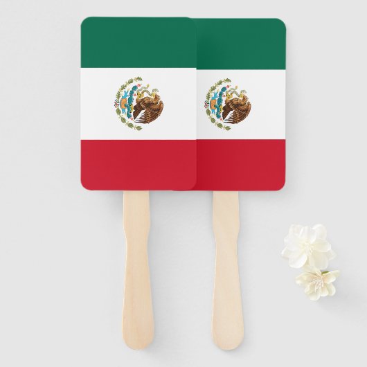 Set van hand ventilator met vlag van Mexico Handwaaier (Voorkant en achterkant)