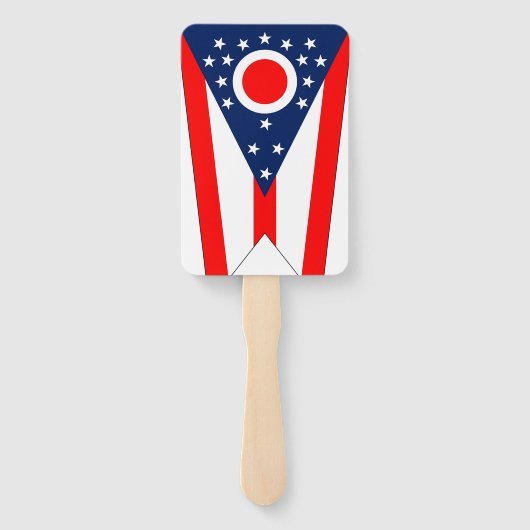 Set van hand ventilator met vlag van Ohio State, V Handwaaier (Achterkant)