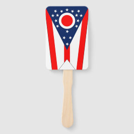 Set van hand ventilator met vlag van Ohio State, V Handwaaier