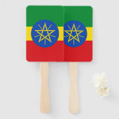 Set van handventilator met vlag van Ethiopië Handwaaier (Voorkant en achterkant)