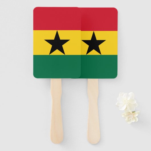 Set van handventilator met vlag van Ghana Handwaaier (Voorkant en achterkant)