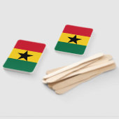 Set van handventilator met vlag van Ghana Handwaaier (Niet-gemonteerd)