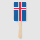 Set van handventilator met vlag van IJsland Handwaaier (Achterkant)