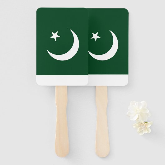 Set van handventilator met vlag van Pakistan Handwaaier (Voorkant en achterkant)