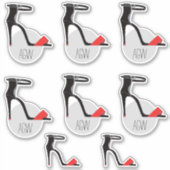Set van hoge hak schoenen, monogram gepersonalisee sticker (Voorkant)