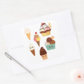 Set van ijsjes stickers. vierkante sticker (Envelop)