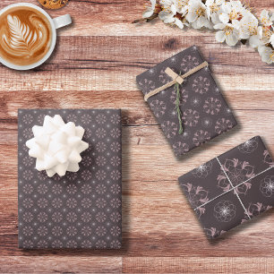 Set van ingewikkelde bloeiende design - inpakpapie inpakpapier vel