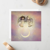 Set van Kaarten Little Angels Geïllustreerde Kunst Notitiekaartje (Voorkant / Achterkant in situ)