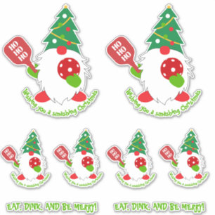 Set van 🎅kerst pickleball sticker