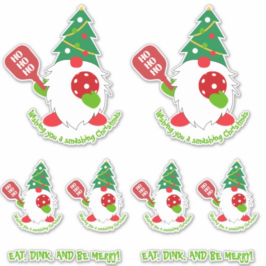 Set van 🎅kerst pickleball sticker (Voorkant)