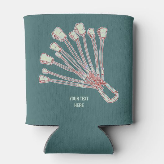 Set van klimmende steenklimdraden blikjeskoeler (Achterkant)