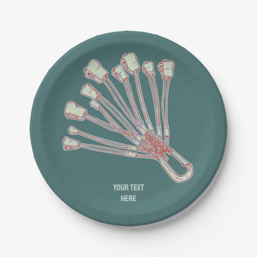 Set van klimmende steenklimdraden papieren bordje (Voorkant)