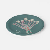 Set van klimmende steenklimdraden papieren bordje (Gekanteld)