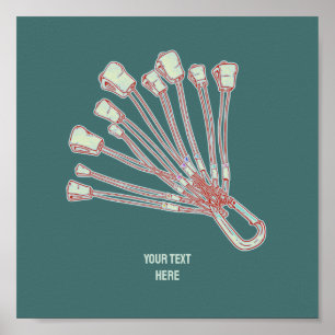 Set van klimmende steenklimdraden poster